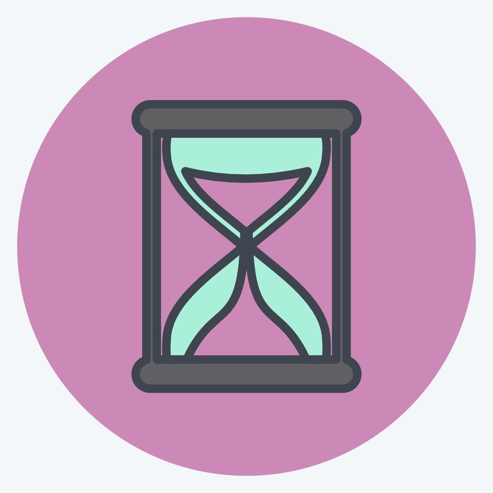 icono de reloj de arena. adecuado para el símbolo de la interfaz web. estilo compañero de color. diseño simple editable. vector de plantilla de diseño. ilustración de símbolo simple