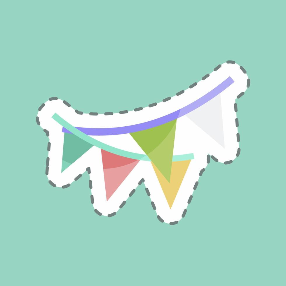 Sticker line cut Party Decoration. suitable for party symbol. simple design editable. design template vector. simple symbol illustration vector