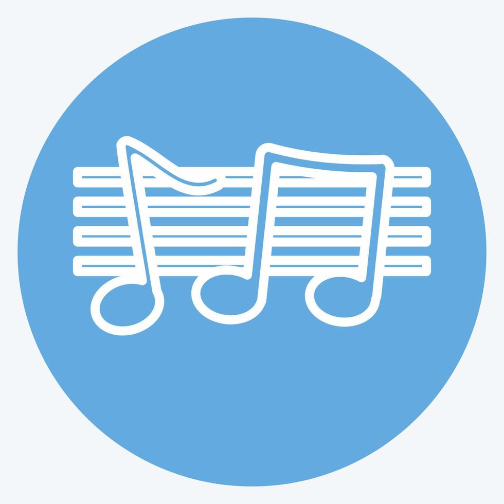 Icon Music Staff. suitable for music symbol. blue eyes style. simple design editable. design template vector. simple symbol illustration vector