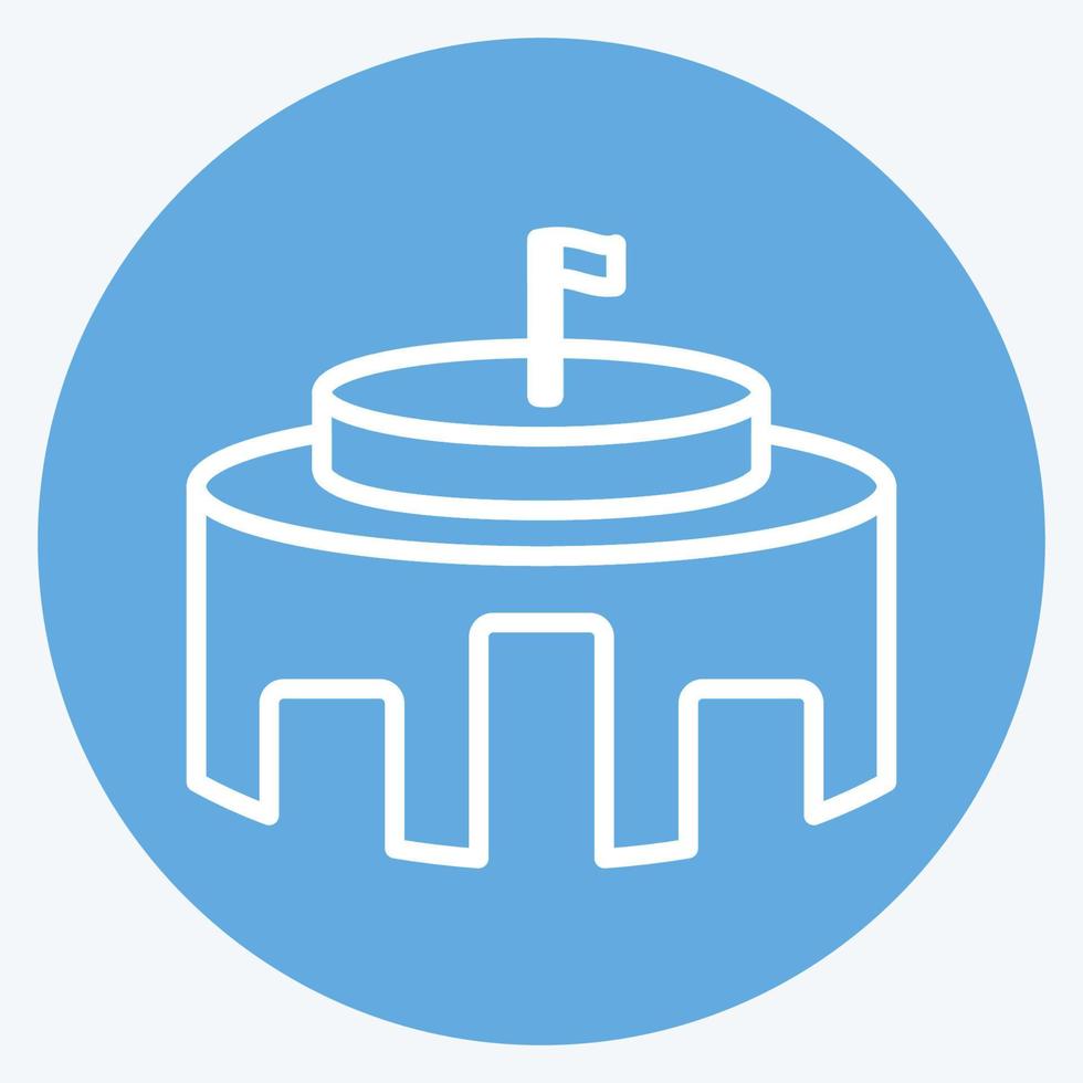 Icon Diplomatic Building. suitable for Community symbol. blue eyes style. simple design editable. design template vector. simple symbol illustration vector