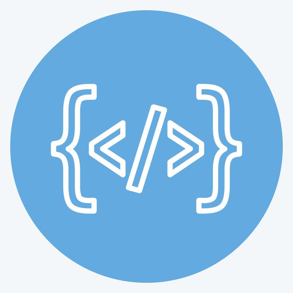 Icon Programming. suitable for Programming symbol. blue eyes style. simple design editable. design template vector. simple symbol illustration vector
