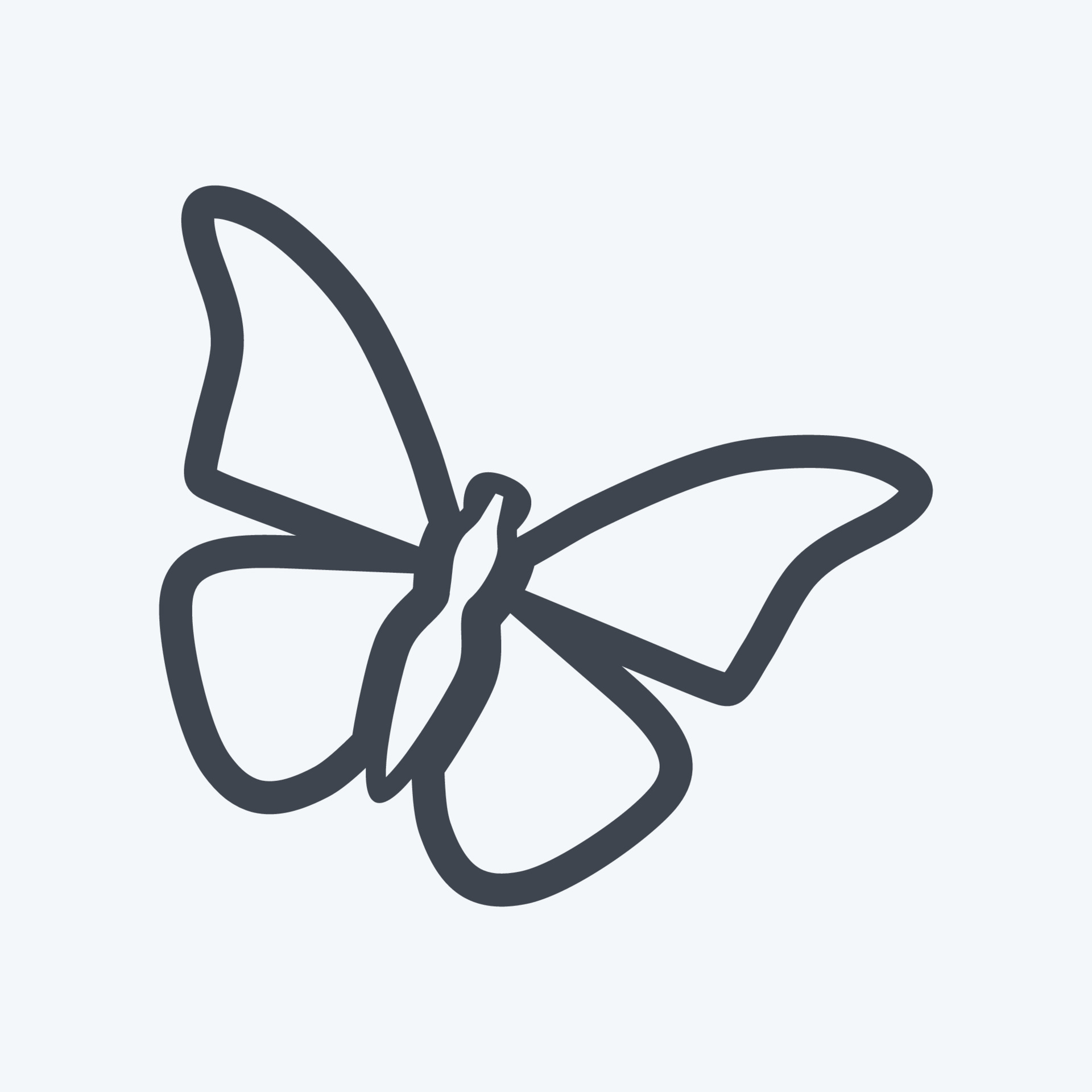Icon Butterfly 3. suitable for Animal symbol. glyph style. simple