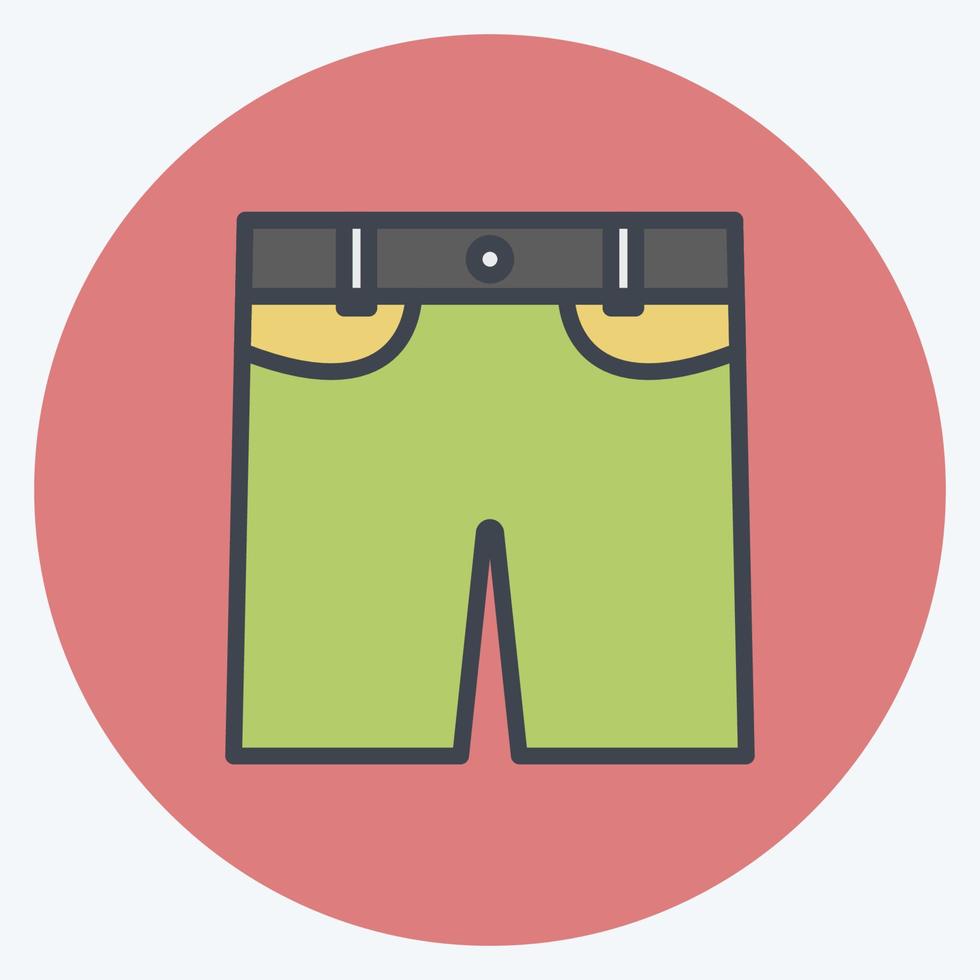 pantalones cortos icono. adecuado para el símbolo de accesorios masculinos. estilo compañero de color. diseño simple editable. vector de plantilla de diseño. ilustración de símbolo simple