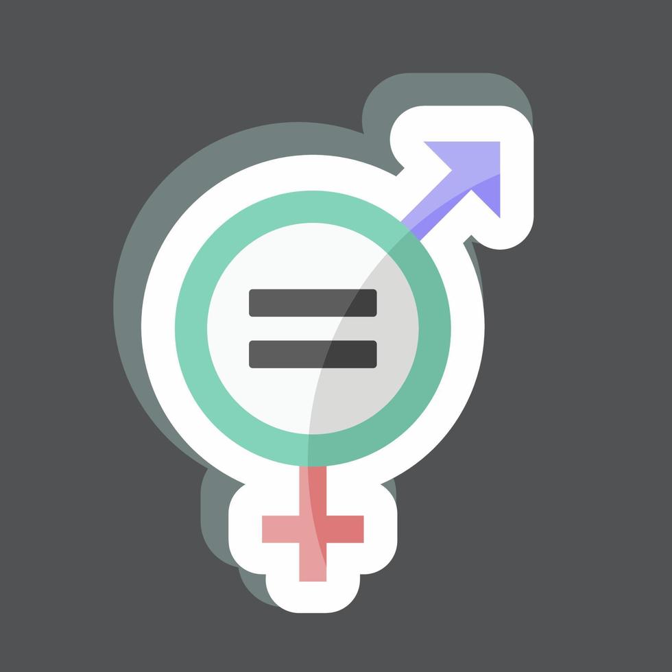 pegatina igualdad de género. adecuado para el símbolo de la comunidad. diseño simple editable. vector de plantilla de diseño. ilustración de símbolo simple