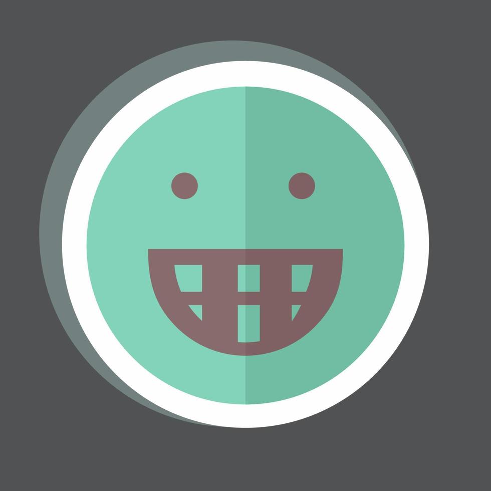 Sticker Emoticon Big Grin. suitable for Emoticon symbol. simple design editable. design template vector. simple symbol illustration vector