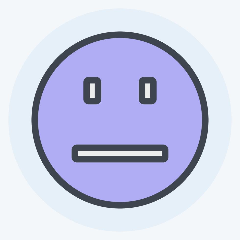 Icon Emoticon Straight Face. suitable for Emoticon symbol. color mate style. simple design editable. design template vector. simple symbol illustration vector