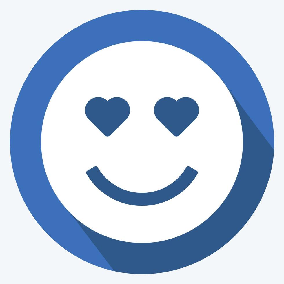 Icon Emoticon Love. suitable for Emoticon symbol. long shadow style. simple design editable. design template vector. simple symbol illustration vector