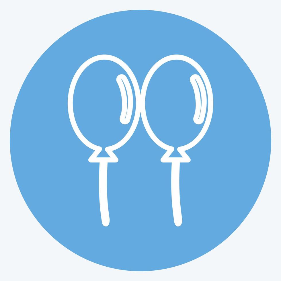 Icon Balloons. suitable for Wedding symbol. blue eyes style. simple design editable. design template vector. simple symbol illustration vector