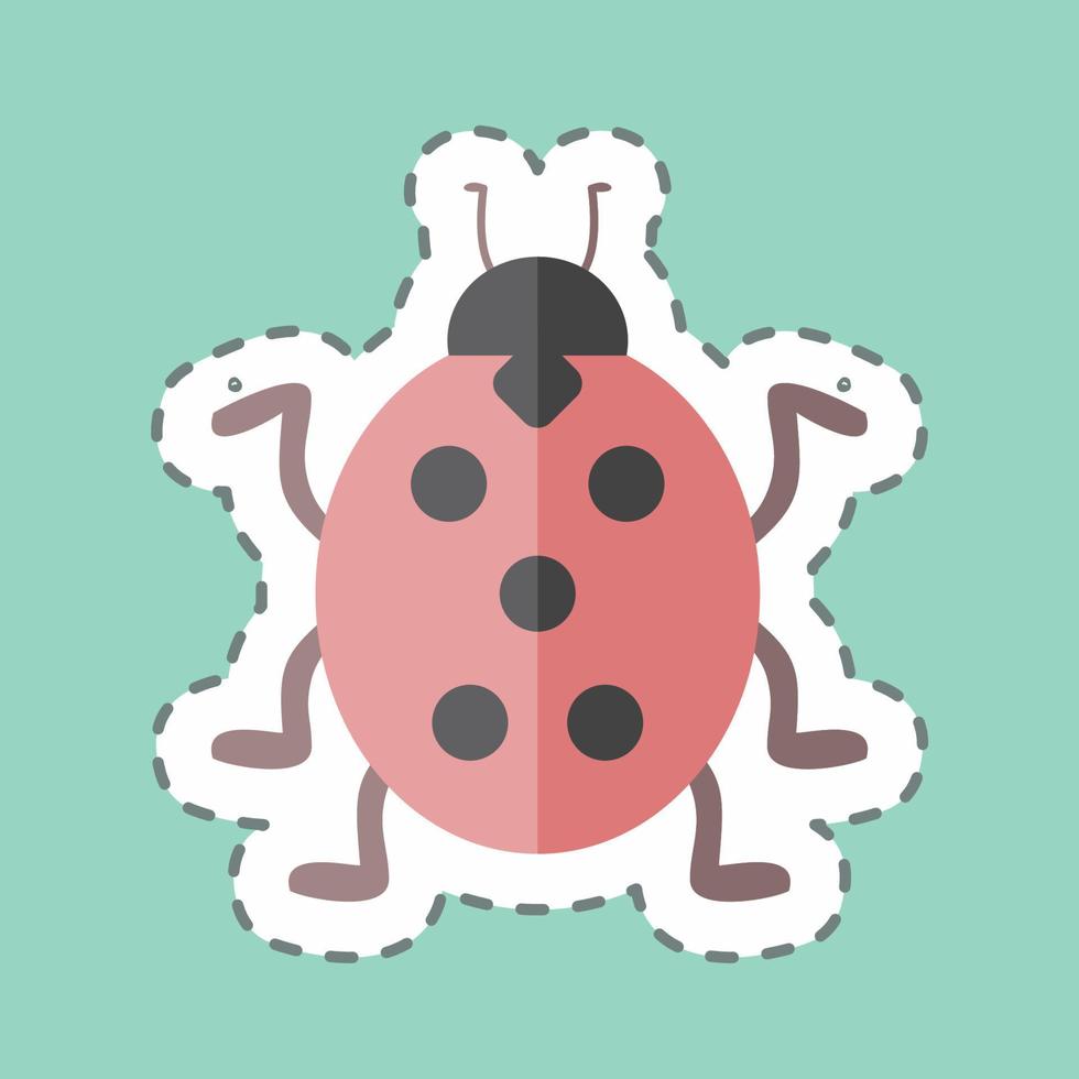 Sticker line cut Insect. suitable for garden symbol. simple design editable. design template vector. simple symbol illustration vector