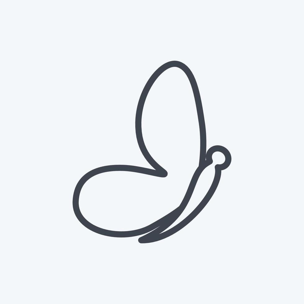Icon Butterfly 2. suitable for Animal symbol. line style. simple design editable. design template vector. simple symbol illustration vector