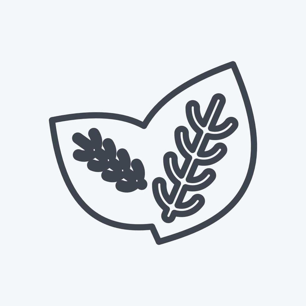 Icon Spearmint. suitable for Fruits and Vegetables symbol. line style. simple design editable. design template vector. simple symbol illustration vector