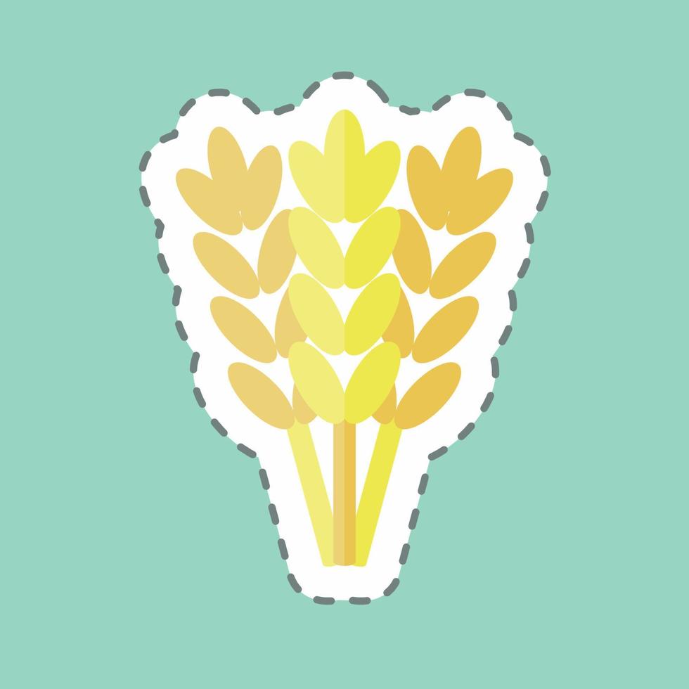 Sticker line cut Wheat. suitable for Garden symbol. simple design editable. design template vector. simple symbol illustration vector