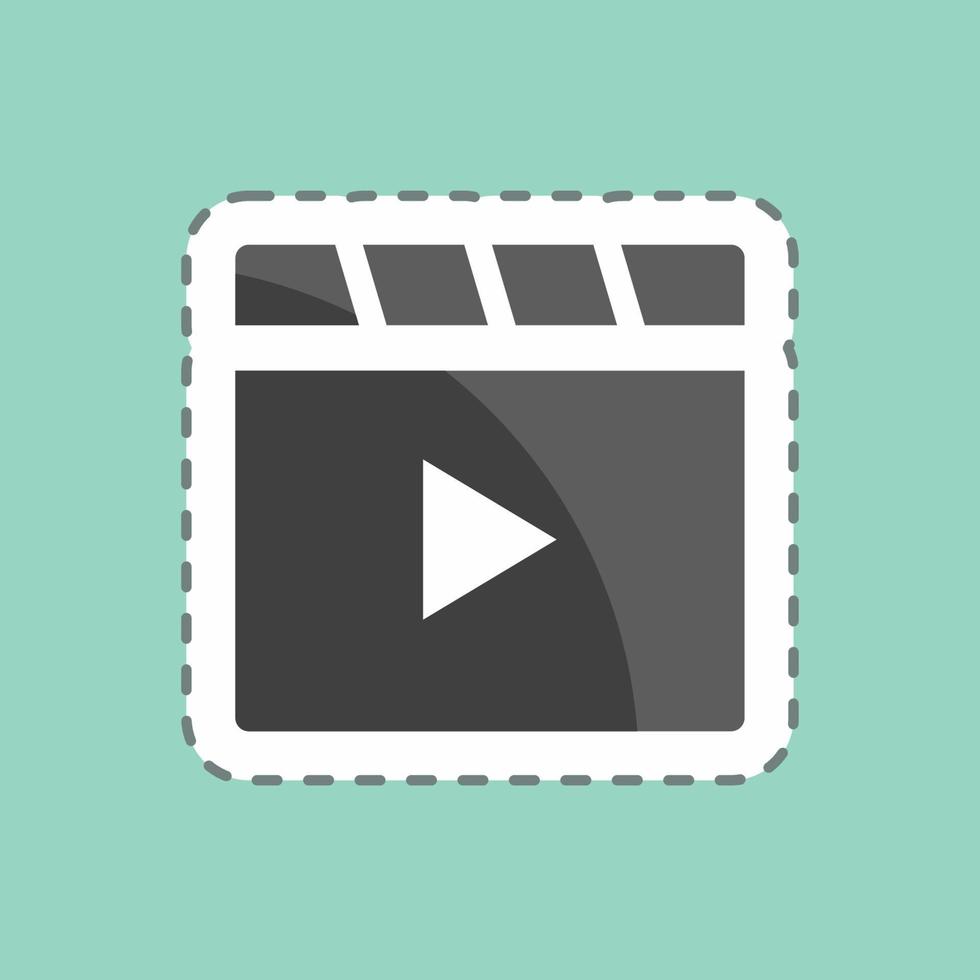 Sticker line cut Videos. suitable for Mobile Apps symbol. simple design editable. design template vector. simple symbol illustration vector