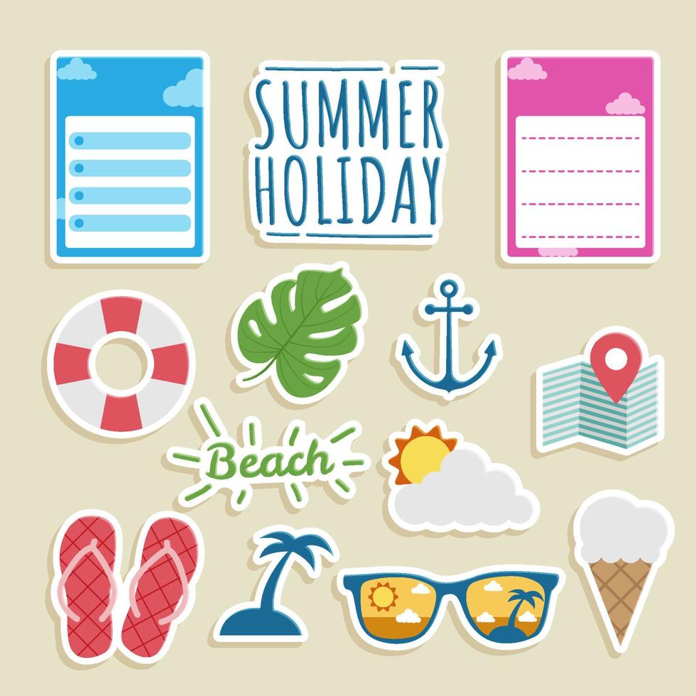 Summer Holliday Sticker vector