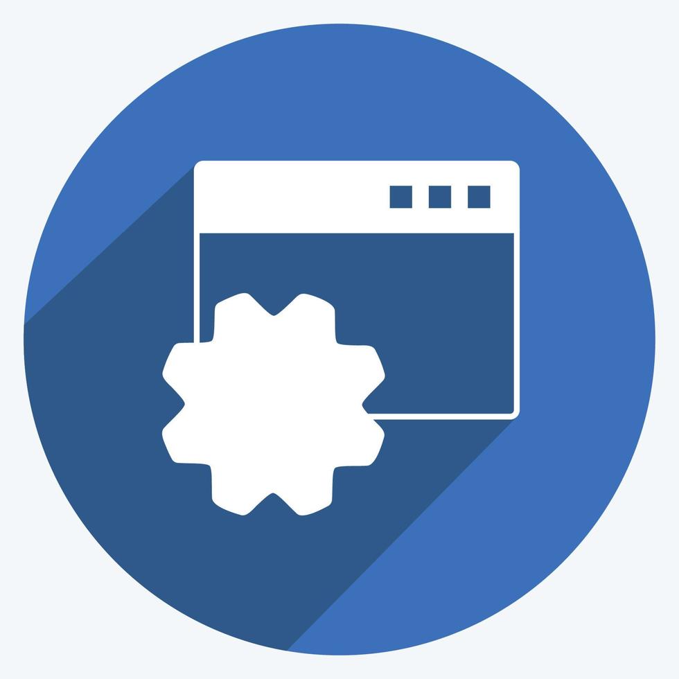 Icon Browser Configurations. suitable for Programming symbol. long shadow style. simple design editable. design template vector. simple symbol illustration vector