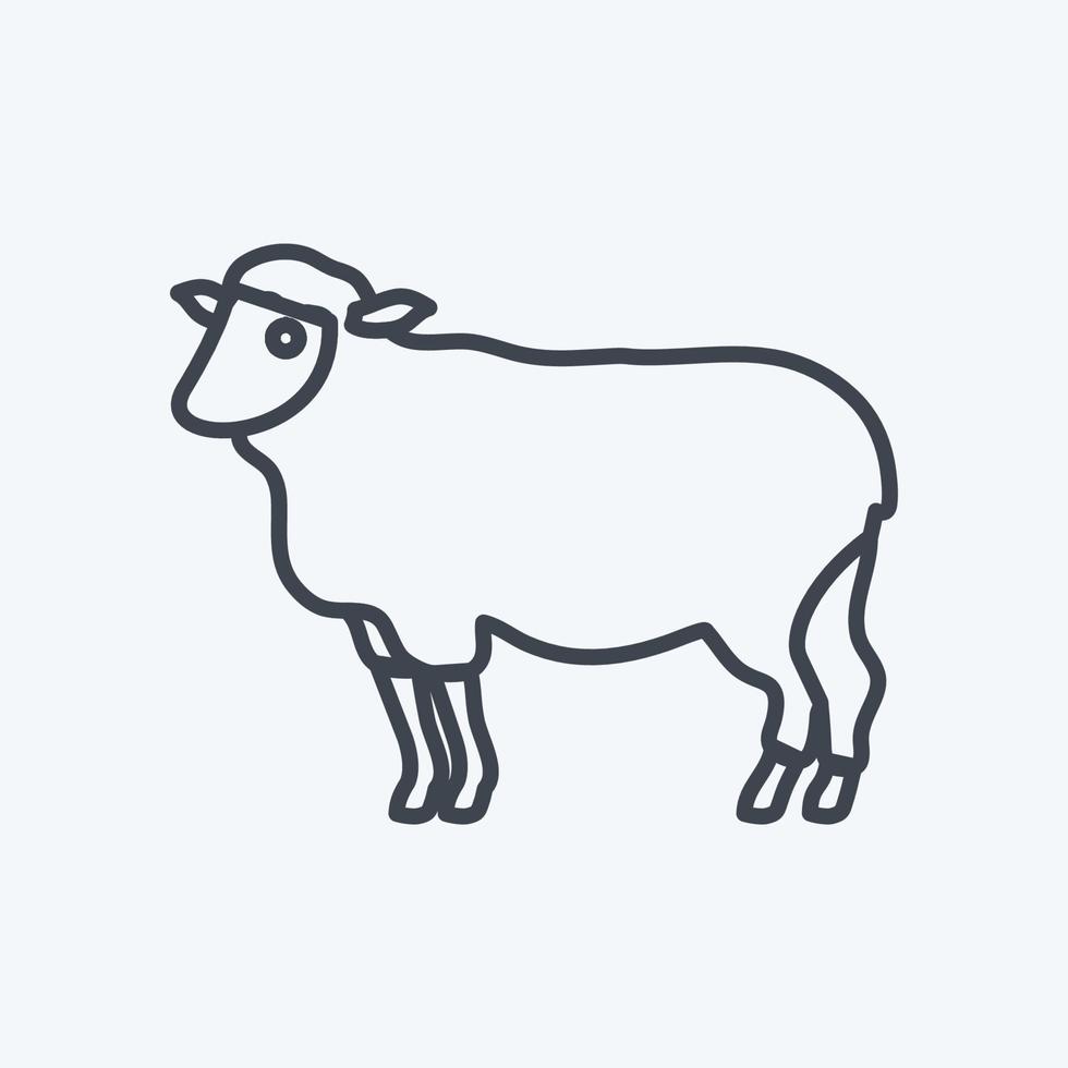 Icon Sheep. suitable for animal symbol. line style. simple design editable. design template vector. simple symbol illustration vector