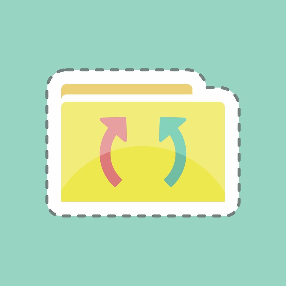 Sticker line cut File Management. suitable for Education symbol. simple design editable. design template vector. simple symbol illustration vector