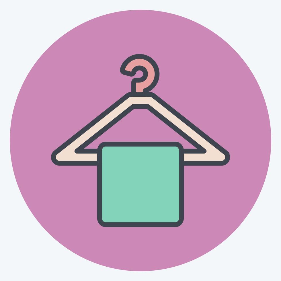Icon Hanging Towel. suitable for Spa symbol. color mate style. simple design editable. design template vector. simple symbol illustration vector
