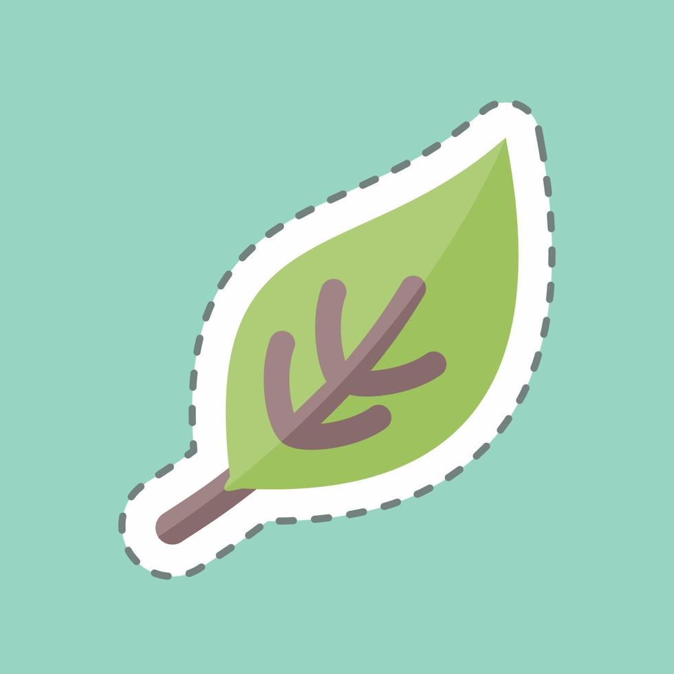 Sticker line cut Leaf. suitable for Spring symbol. simple design editable. design template vector. simple symbol illustration vector