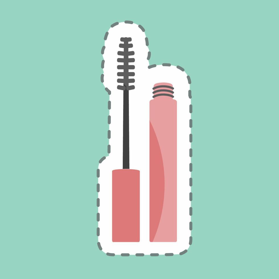 Sticker line cut Mascara. suitable for beauty care symbol. simple design editable. design template vector. simple symbol illustration vector