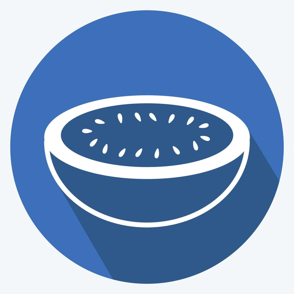 Icon Melon. suitable for Fruits and Vegetables symbol. long shadow style. simple design editable. design template vector. simple symbol illustration vector