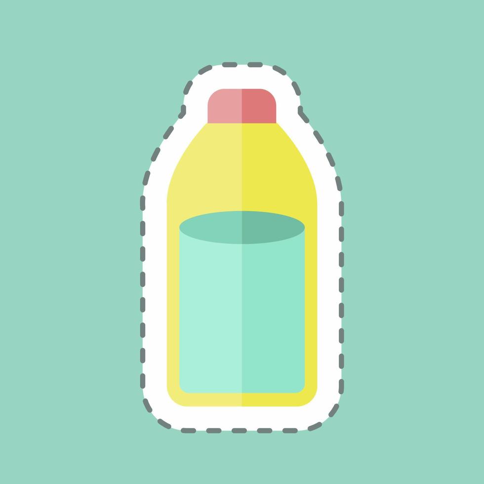 botella de leche de corte de línea de pegatina. adecuado para el símbolo del jardín. diseño simple editable. vector de plantilla de diseño. ilustración de símbolo simple