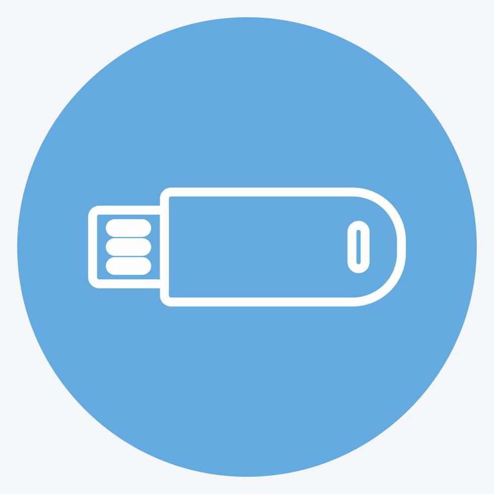 Icon USB Cable. suitable for Education symbol. blue eyes style. simple design editable. design template vector. simple symbol illustration vector