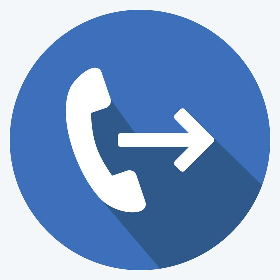 Icon Call forwarding. suitable for Mobile Apps symbol. long shadow style. simple design editable. design template vector. simple symbol illustration vector