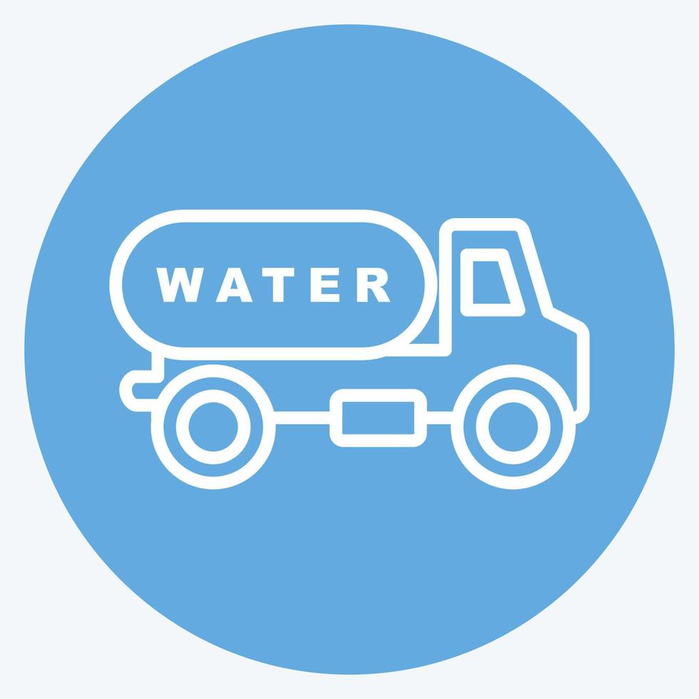 Icon Water Truck. suitable for Community symbol. blue eyes style. simple design editable. design template vector. simple symbol illustration vector