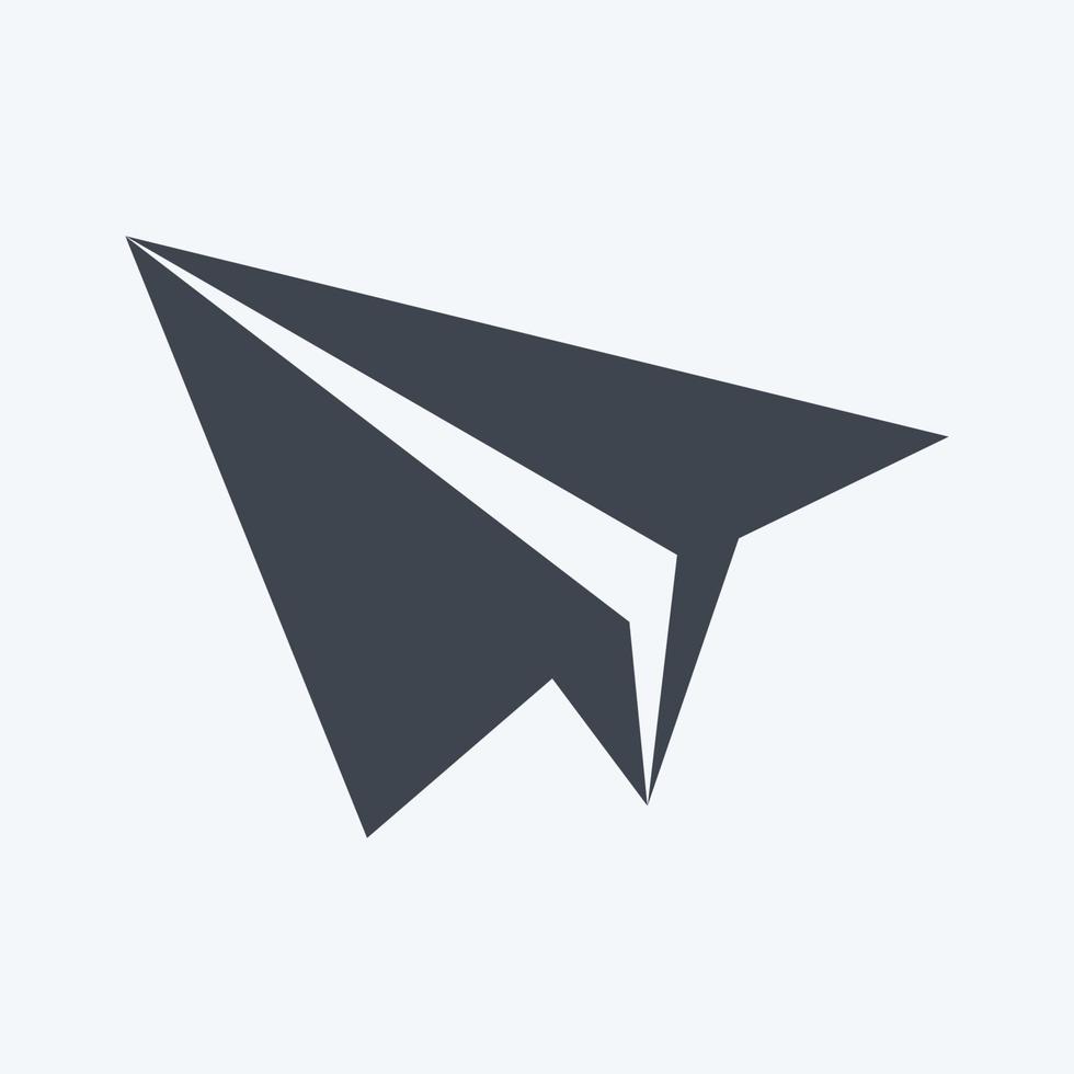 Icon Paper Plane. suitable for Web Interface symbol. glyph style. simple design editable. design template vector. simple symbol illustration vector