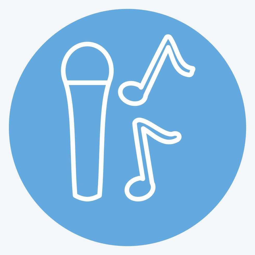 Icon Singing on Mic. suitable for music symbol. blue eyes style. simple design editable. design template vector. simple symbol illustration vector