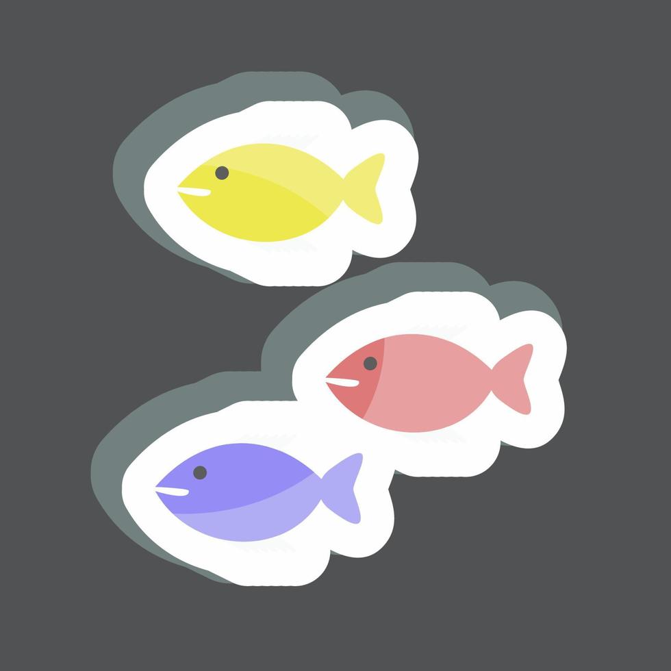 Sticker Small Fish. suitable for Sea symbol. simple design editable. design template vector. simple symbol illustration vector