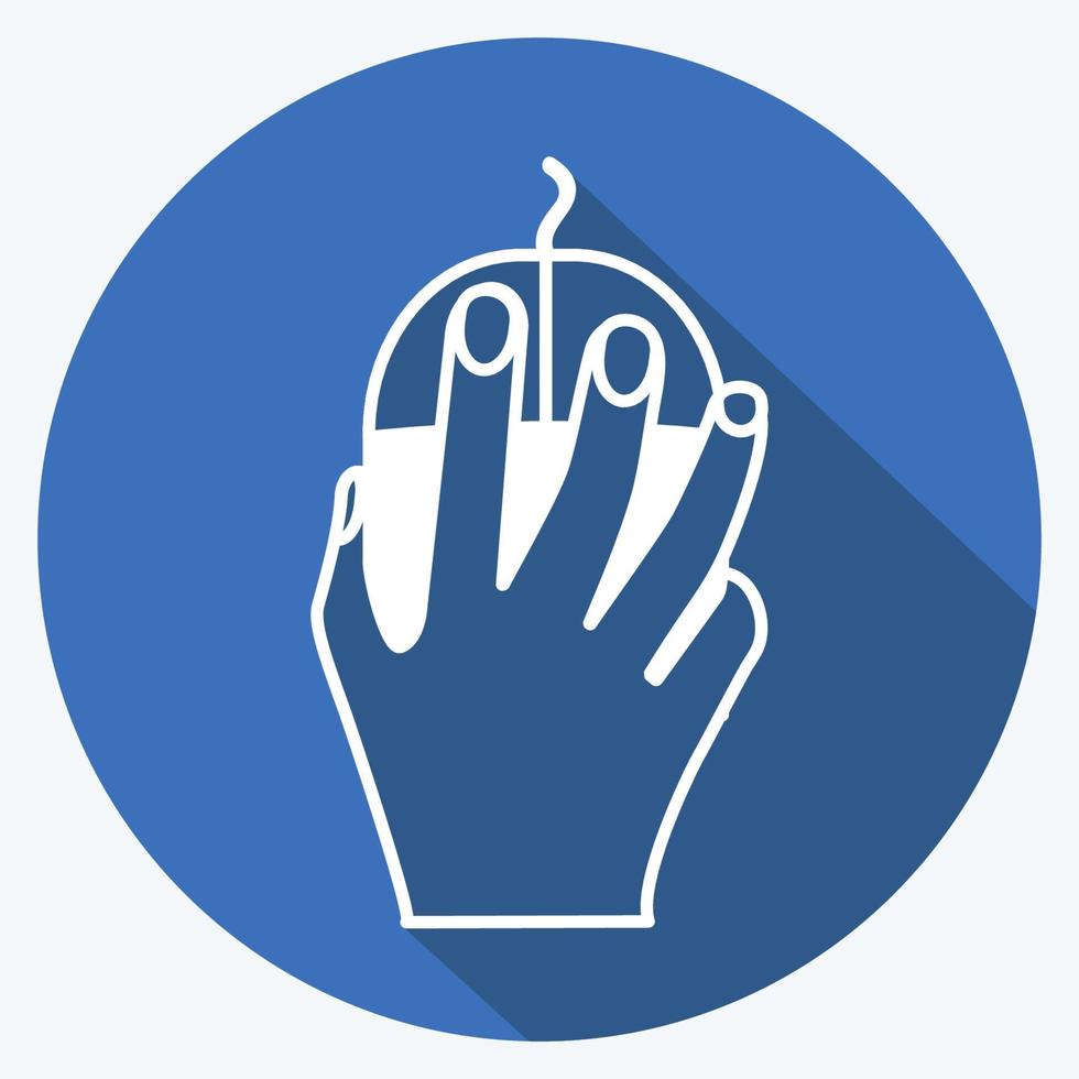 Icon Using Mouse. suitable for Hand Actions symbol. long shadow style. simple design editable. design template vector. simple symbol illustration vector