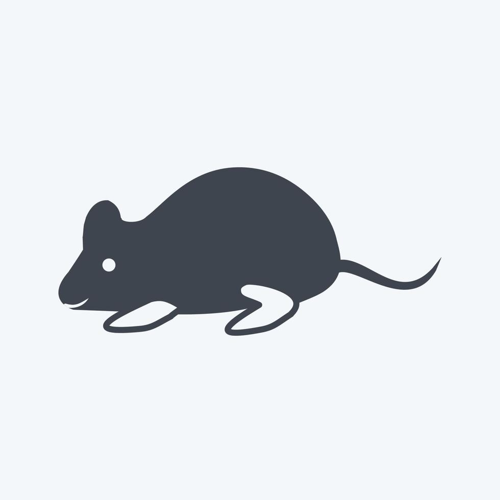 Icon Mouse. suitable for animal symbol. glyph style. simple design editable. design template vector. simple symbol illustration vector