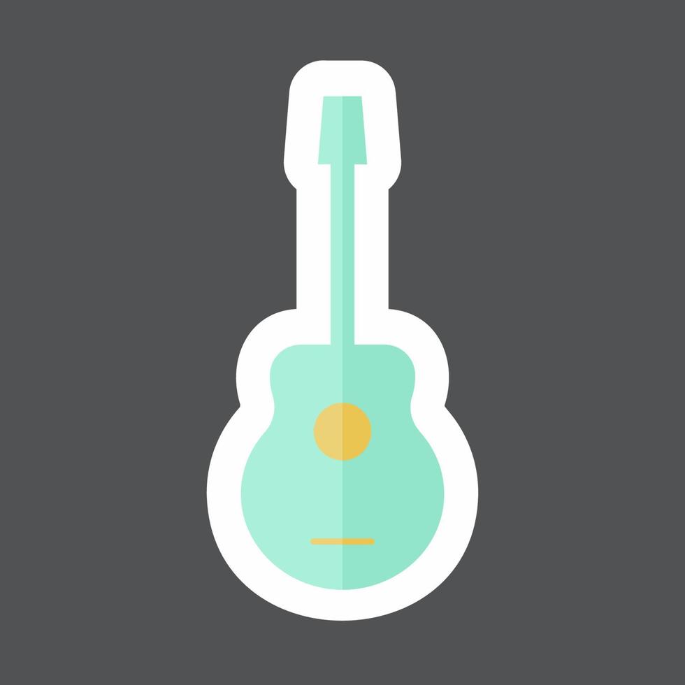 pegatina de guitarra. adecuado para símbolo de juguete. diseño simple editable. vector de plantilla de diseño. ilustración de símbolo simple