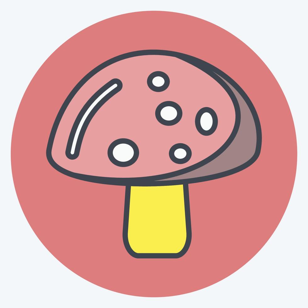 Icon Mushroom. suitable for Fruits and Vegetables symbol. color mate style. simple design editable. design template vector. simple symbol illustration vector