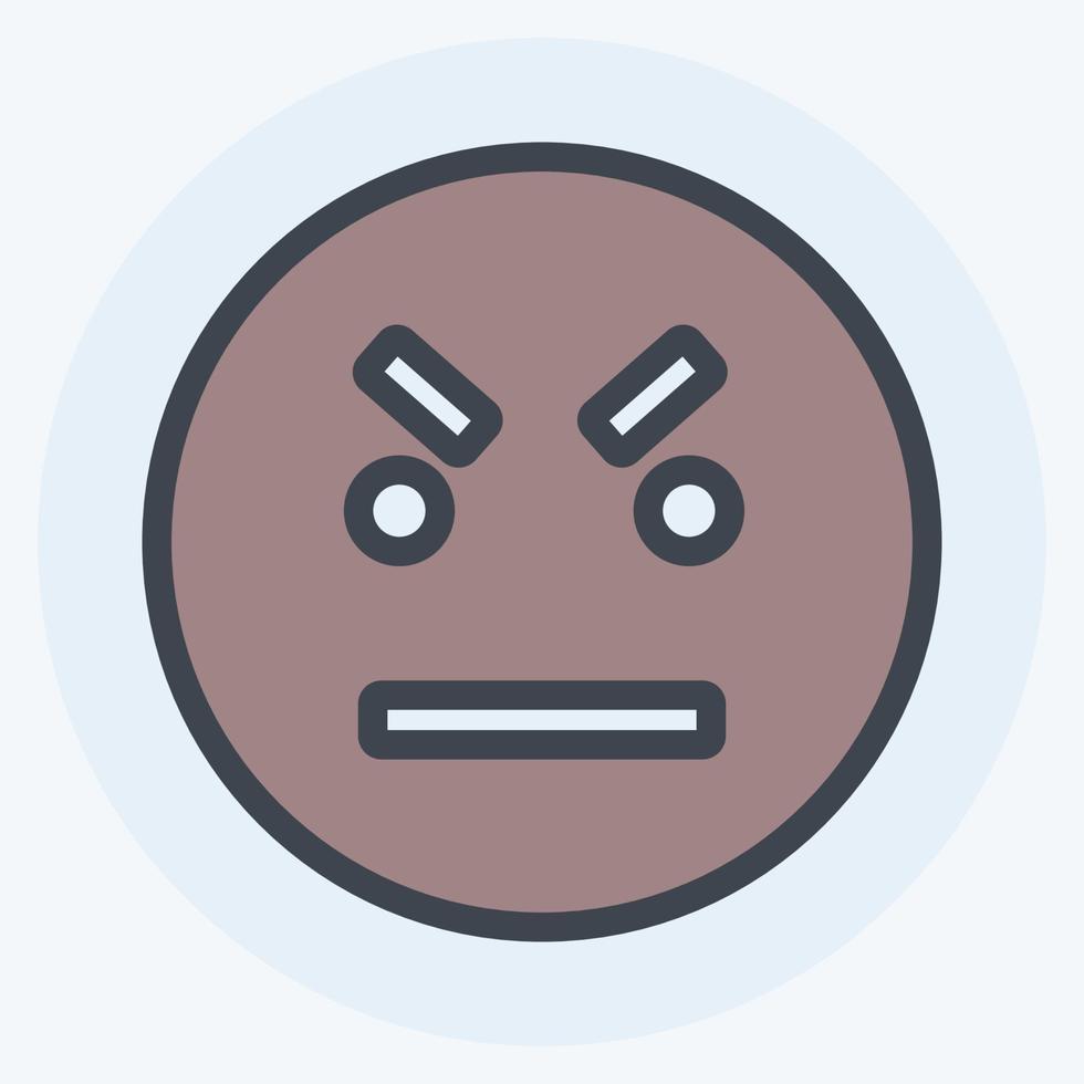 Icon Emoticon Angry. suitable for Emoticon symbol. color mate style. simple design editable. design template vector. simple symbol illustration vector