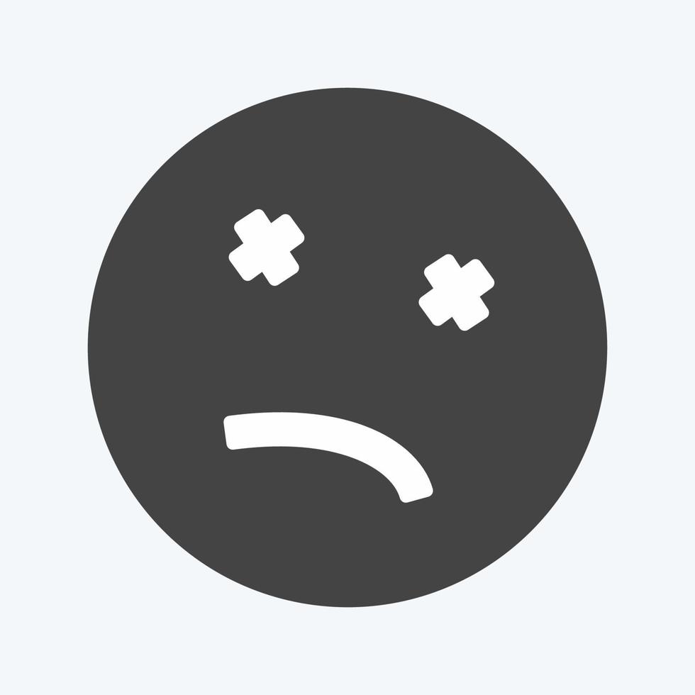 Icon Emoticon Dead. suitable for Emoticon symbol. glyph style. simple design editable. design template vector. simple symbol illustration vector