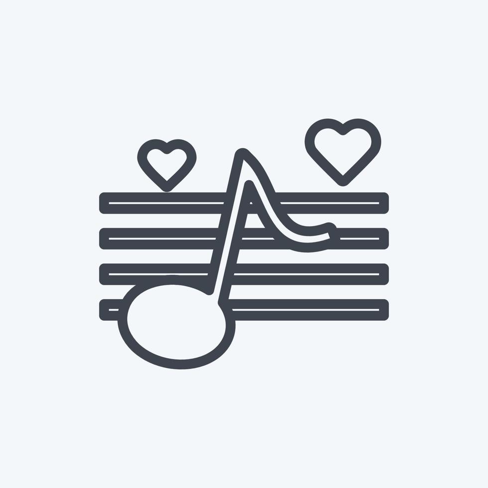 Icon Wedding Music. suitable for Wedding symbol. line style. simple design editable. design template vector. simple symbol illustration vector