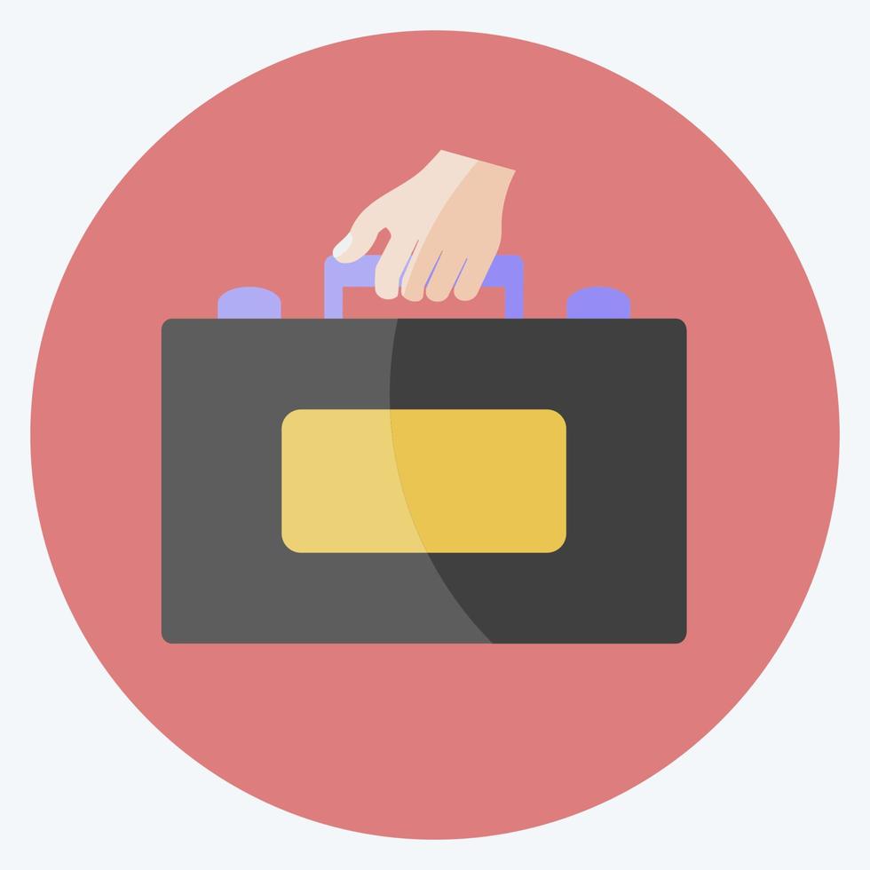 Icon Holding Briefcase. suitable for Hand Actions symbol. flat style. simple design editable. design template vector. simple symbol illustration vector