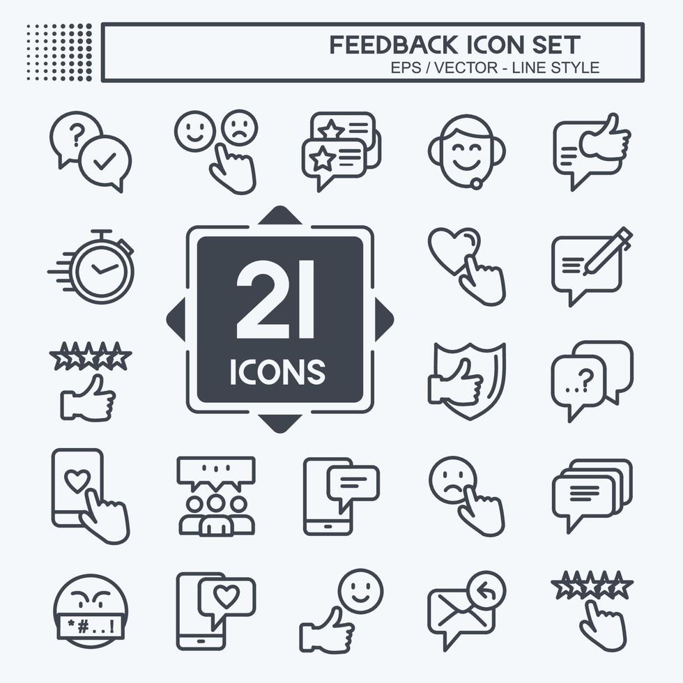 Feedback Icon Set. suitable for Web Interface symbol. Line Style. simple design editable. design template vector. simple symbol illustration vector