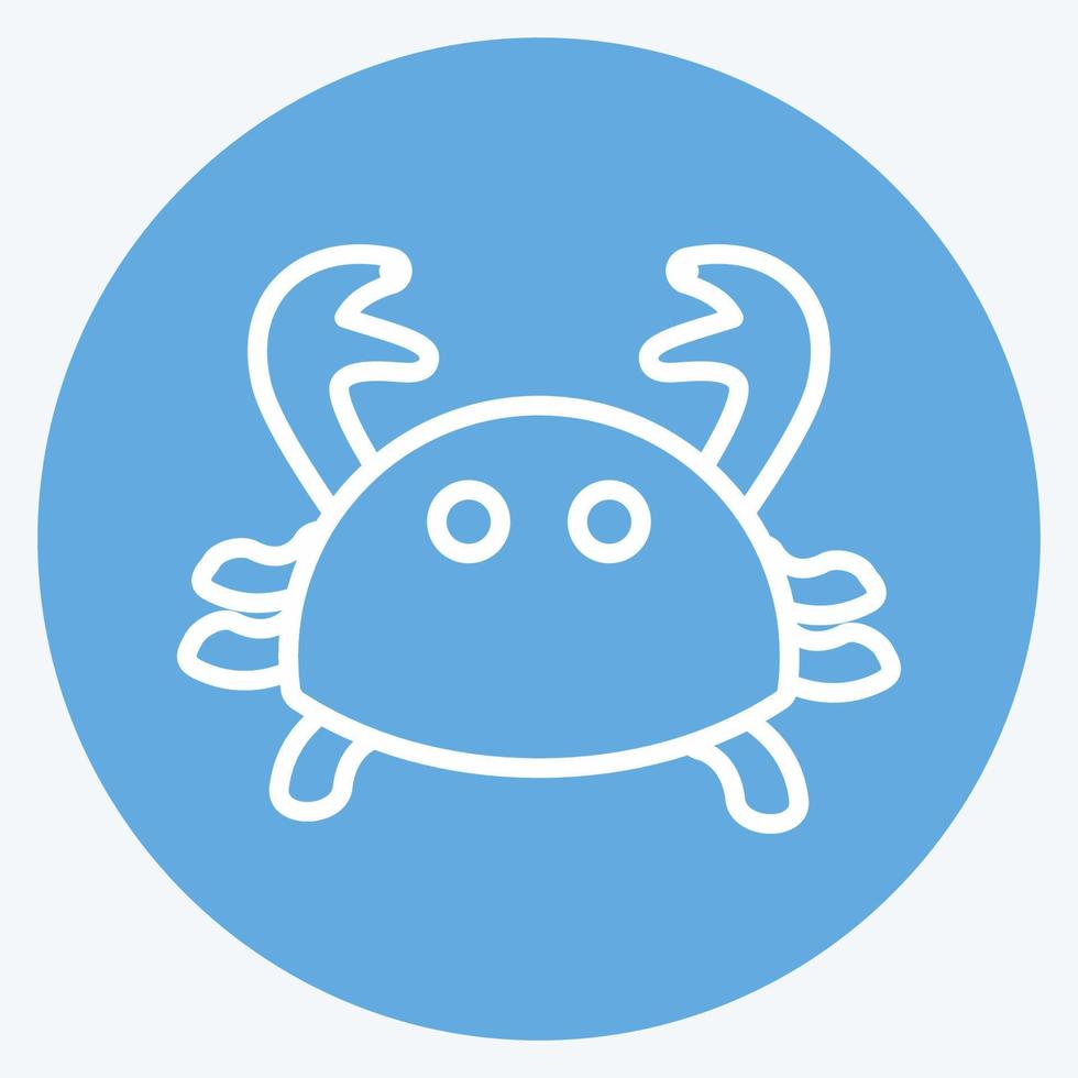 Icon Crab. suitable for Sea symbol. blue eyes style. simple design editable. design template vector. simple symbol illustration vector