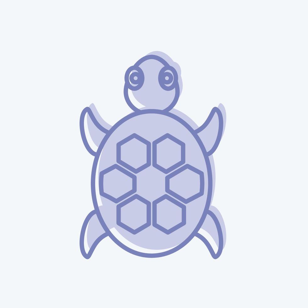 Icon Turtle. suitable for animal symbol. two tone style. simple design editable. design template vector. simple symbol illustration vector