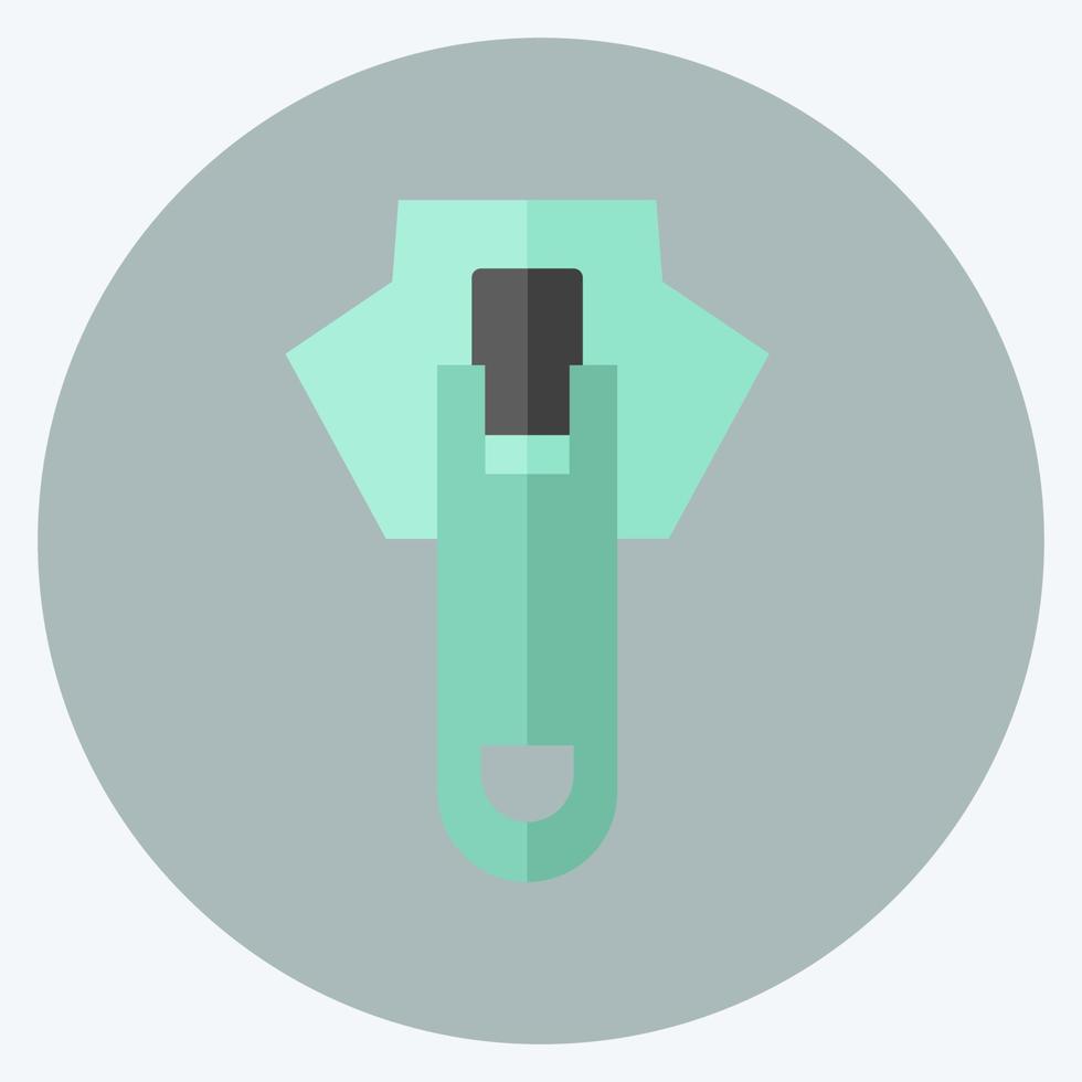 Icon Zipper 2. suitable for Tailor symbol. flat style. simple design editable. design template
