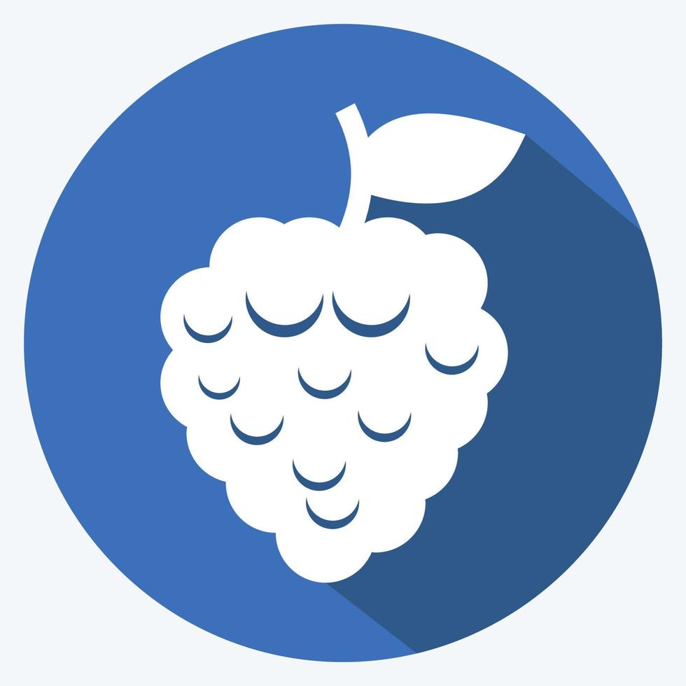 Icon Raspberry. suitable for Fruits and Vegetables symbol. long shadow style. simple design editable. design template vector. simple symbol illustration vector