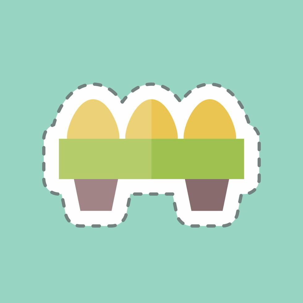 Sticker line cut Eggs. suitable for Garden symbol. simple design editable. design template vector. simple symbol illustration vector