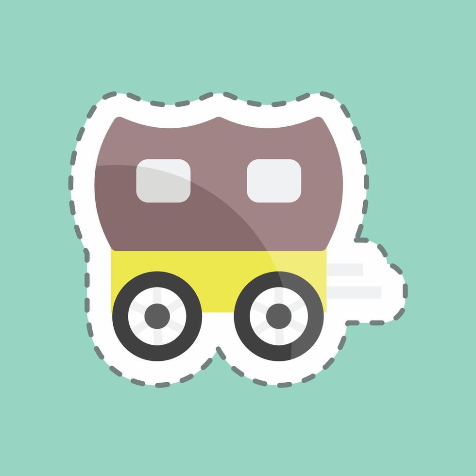 Sticker line cut Cart. suitable for Wild West symbol. simple design editable. design template vector. simple symbol illustration vector