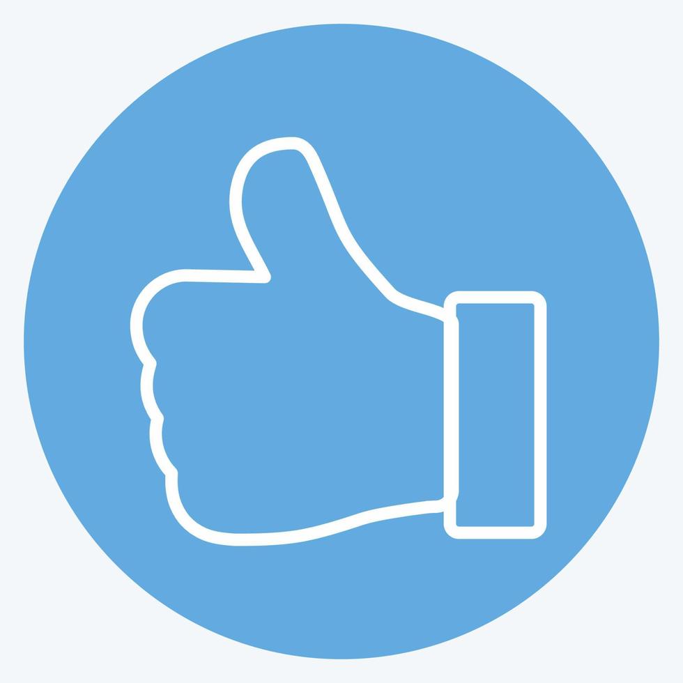 Icon Thumbs Up. suitable for Education symbol. blue eyes style. simple design editable. design template vector. simple symbol illustration vector