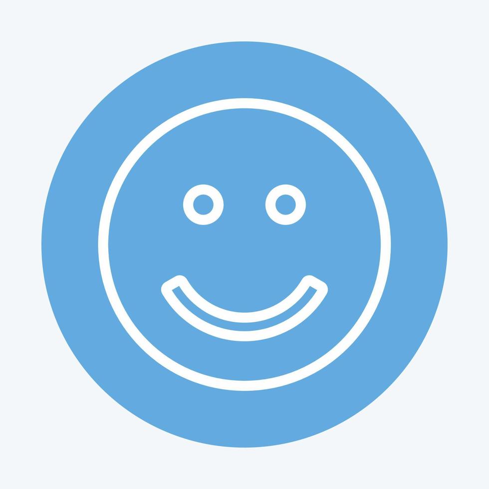 Icon Emoticon Smile. suitable for Emoticon symbol. blue eyes style. simple design editable. design template vector. simple symbol illustration vector