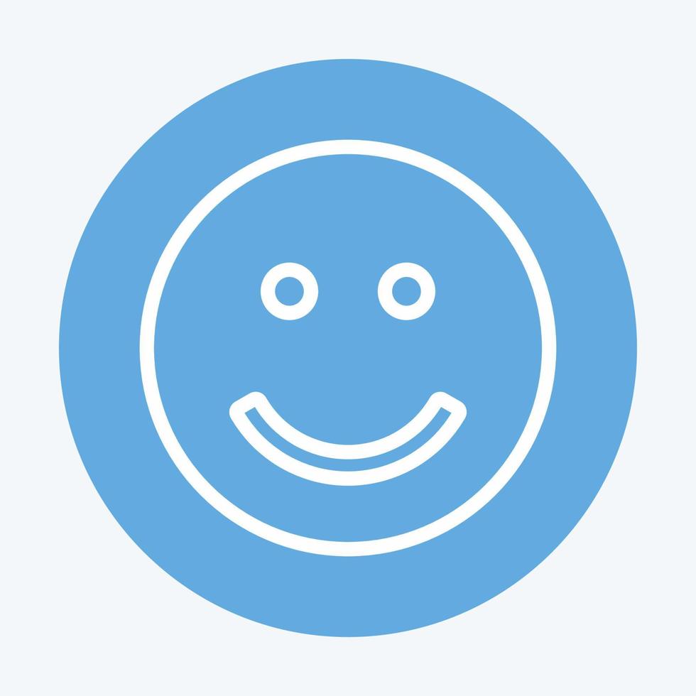 Icon Emoticon Smile. suitable for Emoticon symbol. blue eyes style. simple design editable. design template vector. simple symbol illustration vector